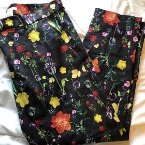 H&M floral black slacks